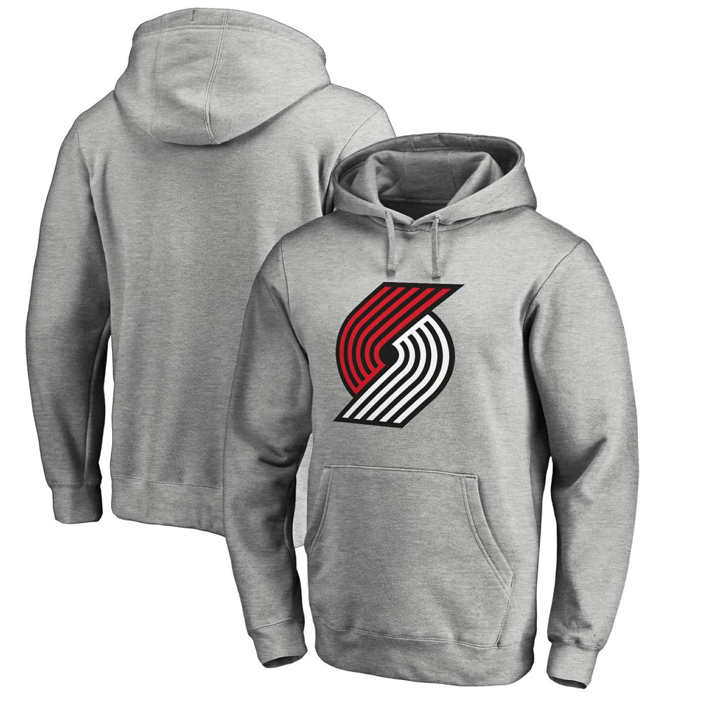 Portland Trail Blazers Primary Logo Pullover Hoodie Heather Gray