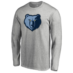 Memphis Grizzlies Primary Logo Long Sleeve T-Shirt Heather Gray outlet