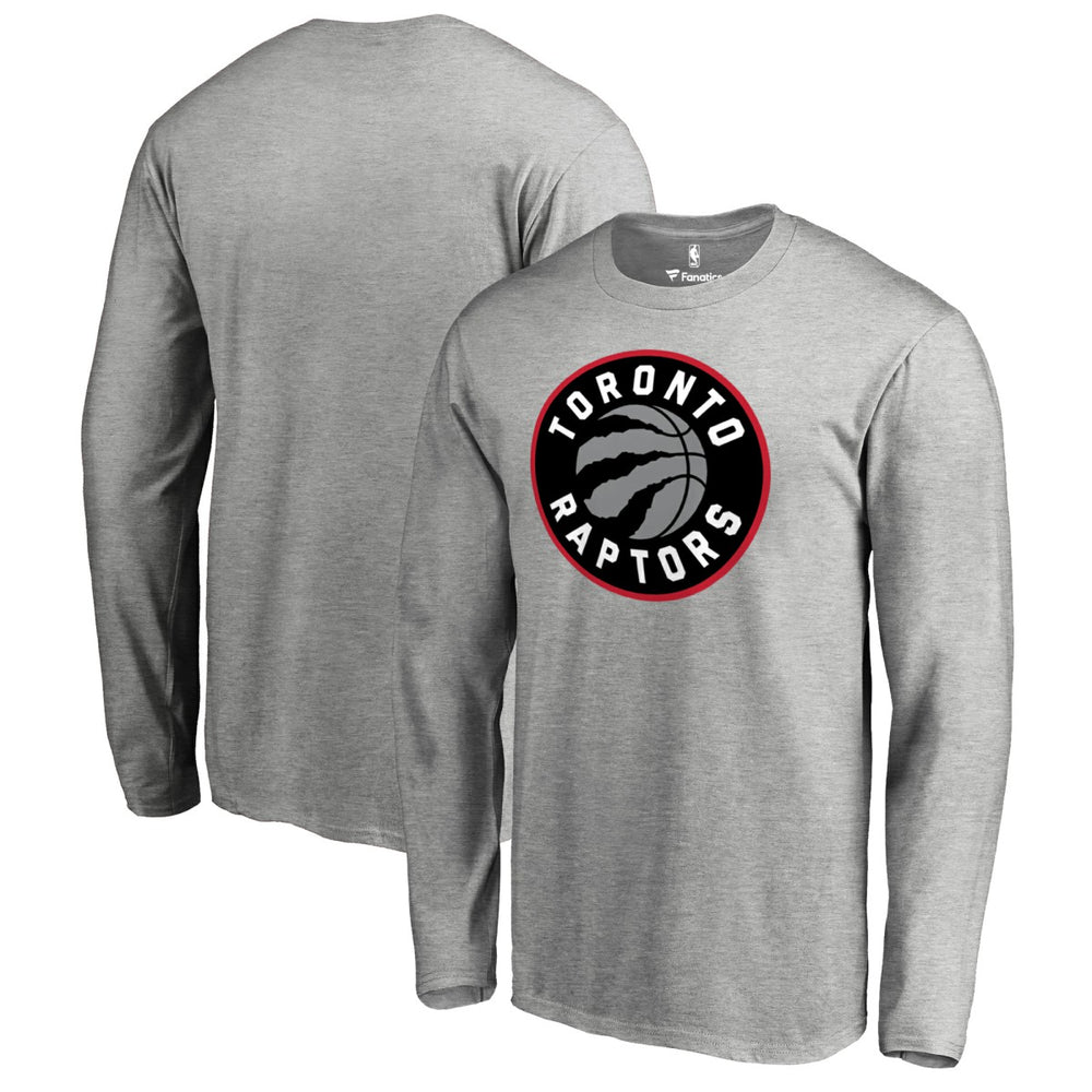 Toronto Raptors Primary Logo Long Sleeve T-Shirt Heather Gray outlet