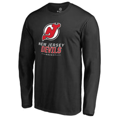 New Jersey Devils Team Lockup Long Sleeve T-Shirt - Black | US 2603218