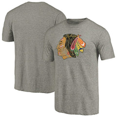Chicago Blackhawks Throwback Logo 1960-1961 Tri-Blend T-Shirt - Ash | US 2605420