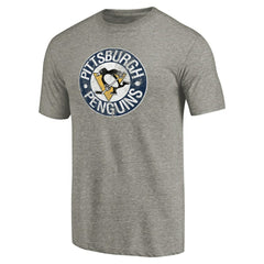 Pittsburgh Penguins Throwback Logo 1968-1969 Tri-Blend T-Shirt - Ash | US 2605428