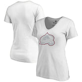 Colorado Avalanche Women's Whiteout V-Neck T-Shirt - White | US 2606341