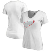 Detroit Red Wings Women's Whiteout V-Neck T-Shirt - White | US 2606344