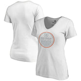 Edmonton Oilers Women's Whiteout V-Neck T-Shirt - White | US 2606345