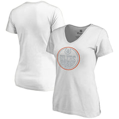 Edmonton Oilers Women's Whiteout V-Neck T-Shirt - White | US 2606345