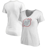 New Jersey Devils Women's Whiteout V-Neck T-Shirt - White | US 2606351
