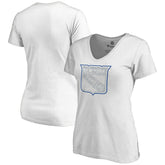 New York Rangers Women's Whiteout V-Neck T-Shirt - White | US 2606354
