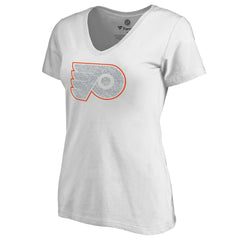 Philadelphia Flyers Women's Whiteout V-Neck T-Shirt - White | US 2606356