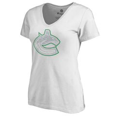 Vancouver Canucks Women's Whiteout V-Neck T-Shirt - White | US 2606362