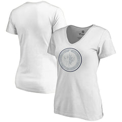 Winnipeg Jets Women's Whiteout V-Neck T-Shirt - White | US 2606364