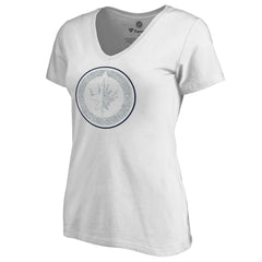 Winnipeg Jets Women's Whiteout V-Neck T-Shirt - White | US 2606364