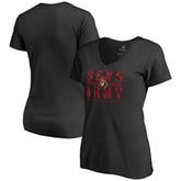 Ottawa Senators Women's Hometown Collection Sens Army V-Neck T-Shirt - Black | US 2606942