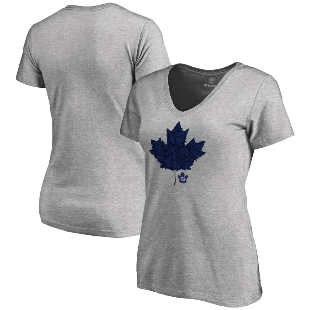 Toronto Maple Leafs Women's Hometown Collection Leafs V-Neck T-Shirt - ash | US 2606946