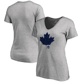 Toronto Maple Leafs Women's Hometown Collection Leafs V-Neck T-Shirt - ash | US 2606946