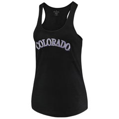 Colorado Rockies Soft as a Grape Women's Plus Size Swing for the Fences Racerback Tank Top - Black Tanks