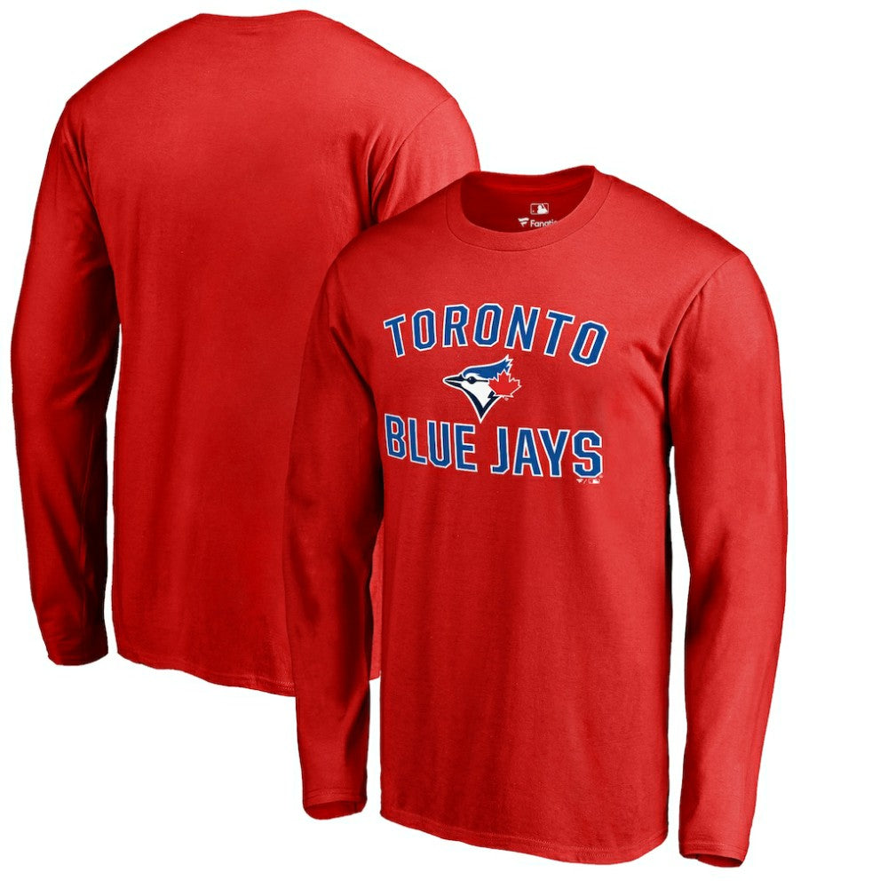 Toronto Blue Jays Wordmark Long Sleeve T-Shirt - Red T-shirts