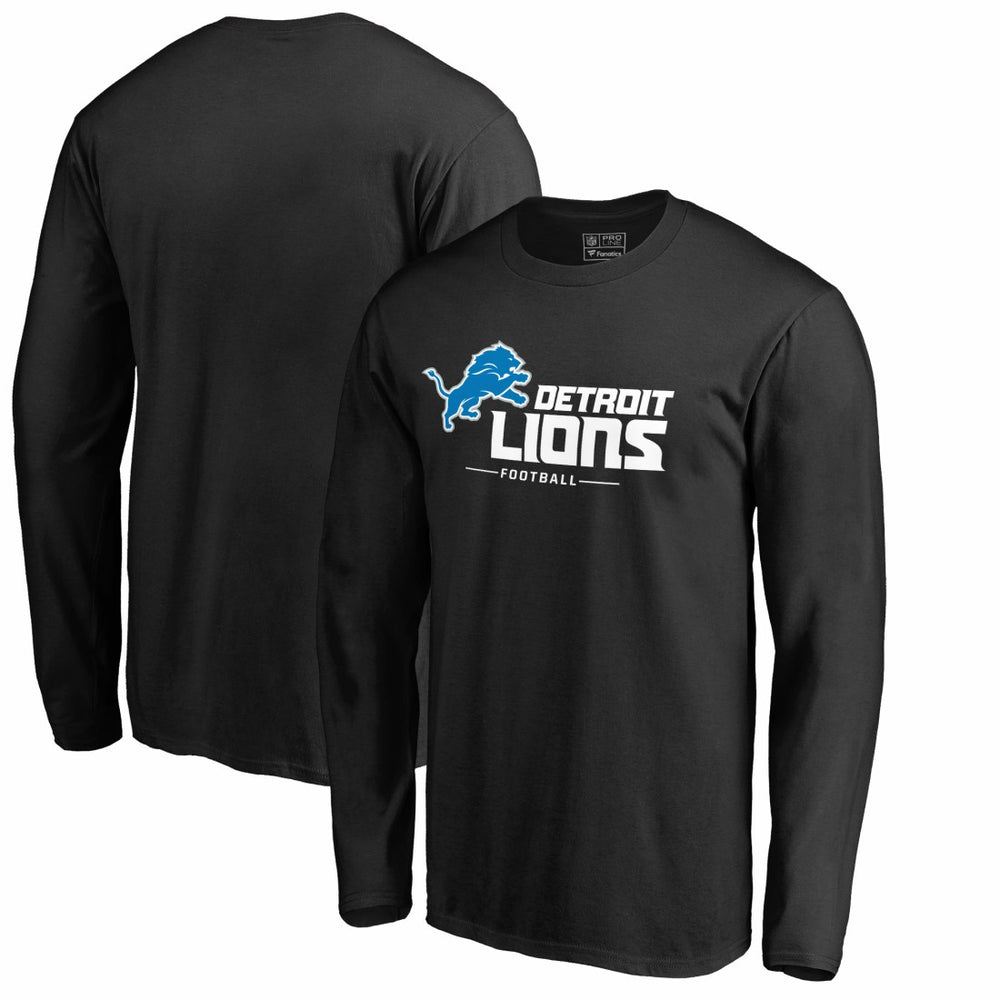 Detroit Lions Team Lockup II Long Sleeve T-Shirt - Black T-shirts