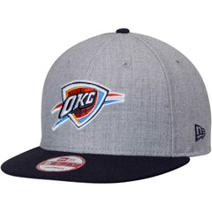 Oklahoma City Thunder Two-Tone 9FIFTY Snapback Adjustable Hat Heathered Gray/Navy - New Era