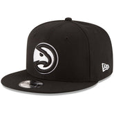 Atlanta Hawks Black & White Logo 9FIFTY Adjustable Snapback Hat Black - New Era