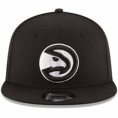 Atlanta Hawks Black & White Logo 9FIFTY Adjustable Snapback Hat Black - New Era