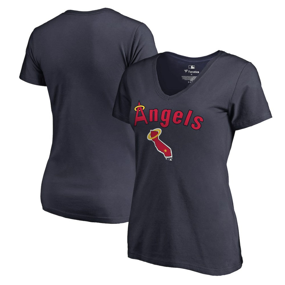Los Angeles Angels Women's Core Wahconah V-Neck T-Shirt - Navy T-shirts