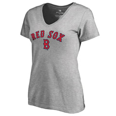 Boston Red Sox Women's Core Wahconah V-Neck T-Shirt - Heather Gray T-shirts