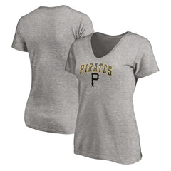 Pittsburgh Pirates Women's Core Wahconah V-Neck T-Shirt - Heather Gray T-shirts
