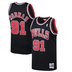 Dennis Rodman Chicago Bulls 1997/98 Hardwood Classics Swingman Jersey Black - Mitchell & Ness