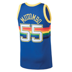 Dikembe Mutombo Denver Nuggets 1991/92 Hardwood Classics Swingman Jersey Blue - Mitchell & Ness