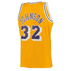 Magic Johnson Los Angeles Lakers 1984/85 Hardwood Classics Swingman Jersey Gold - Mitchell & Ness