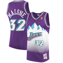 Karl Malone Utah Jazz 1996/97 Hardwood Classics Swingman Jersey Purple - Mitchell & Ness