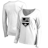 Los Angeles Kings Women's Primary Team Logo Long Sleeve T-Shirt - White | US 2770545