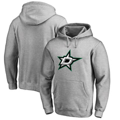 Dallas Stars Primary Team Logo Fleece Fitted Pullover Hoodie - Heather Gray | US 2770647