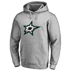 Dallas Stars Primary Team Logo Fleece Fitted Pullover Hoodie - Heather Gray | US 2770647