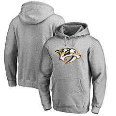 Nashville Predators Primary Team Logo Fleece Fitted Pullover Hoodie - Heather Gray | US 2770651