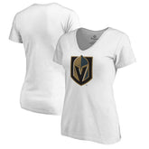 Vegas Golden Knights Women's Alternate Primary Logo V-Neck T-Shirt - White | US 2778152