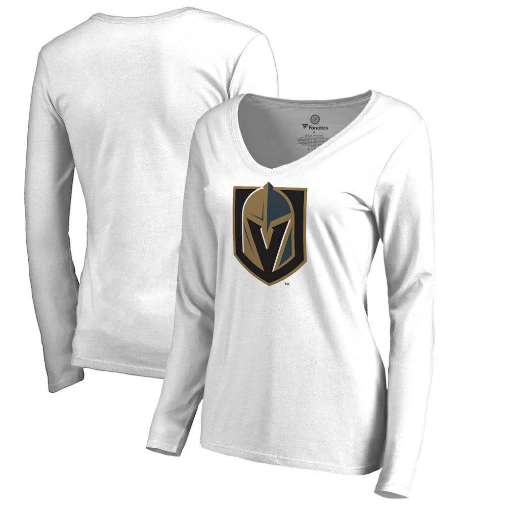 Vegas Golden Knights Women's Primary Team Logo Long Sleeve T-Shirt - White | US 2778153