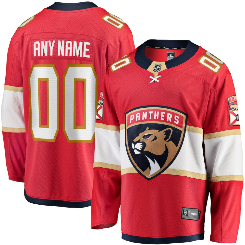 Florida Panthers Fanatics Home Breakaway Custom Jersey - Red | US 2791499
