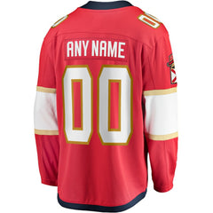 Florida Panthers Fanatics Home Breakaway Custom Jersey - Red | US 2791499