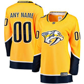 Nashville Predators Fanatics Women's Home Breakaway Custom Jersey - Yellow | US 2793378