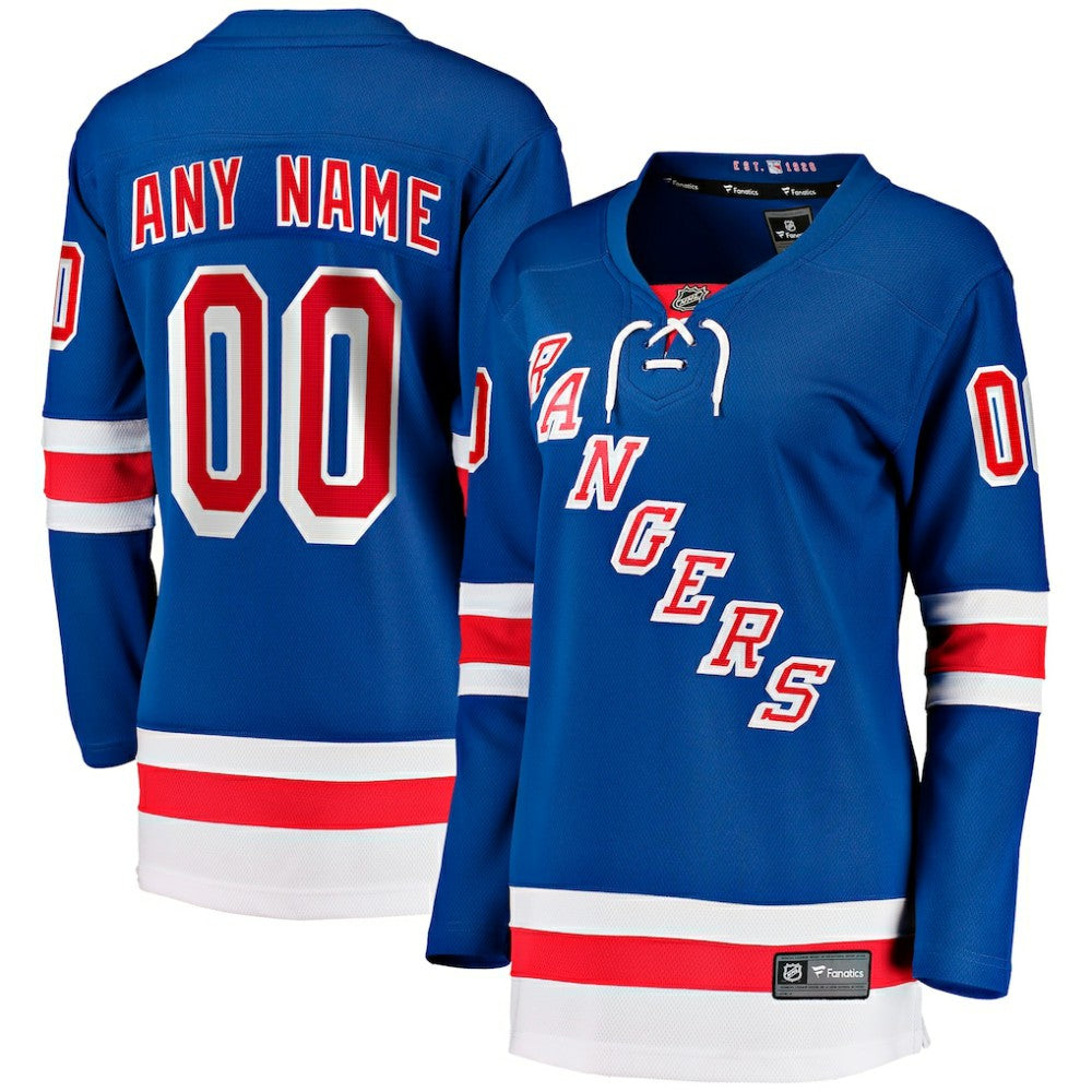 New York Rangers Fanatics Women's Home Breakaway Custom Jersey - Blue | US 2793380