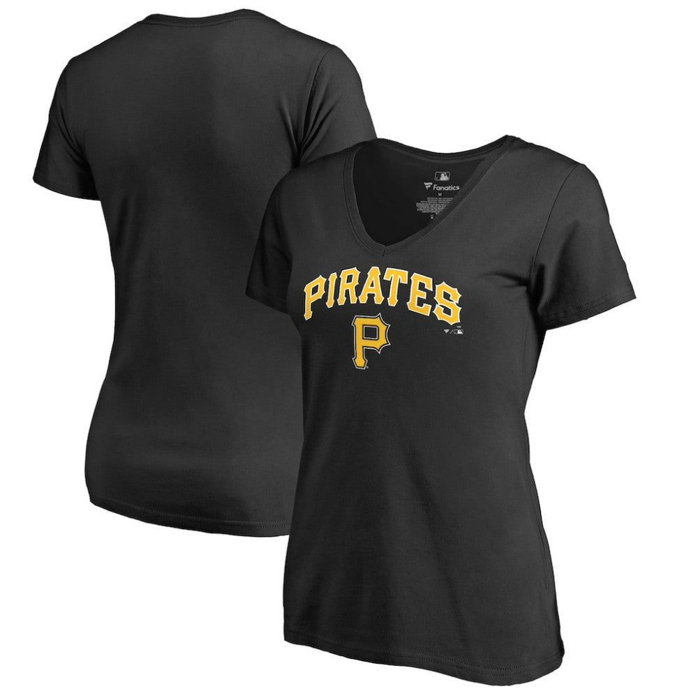 Pittsburgh Pirates Women's Team Lockup T-Shirt - Black T-shirts