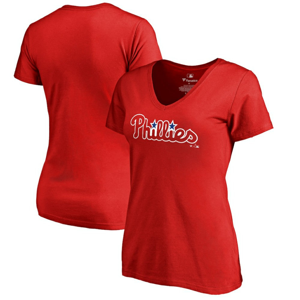 Philadelphia Phillies Women's Team Wordmark T-Shirt - Red T-shirts