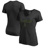 Los Angeles Angels Women's Camo T-Shirt - Black T-shirts