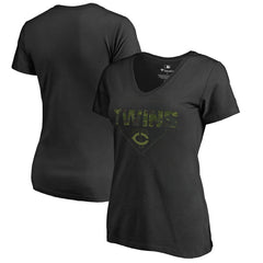 Minnesota Twins Women's Camo T-Shirt - Black T-shirts