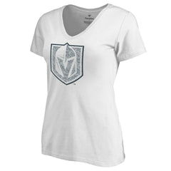 Vegas Golden Knights Women's Whiteout V-Neck T-Shirt - White | US 2799839
