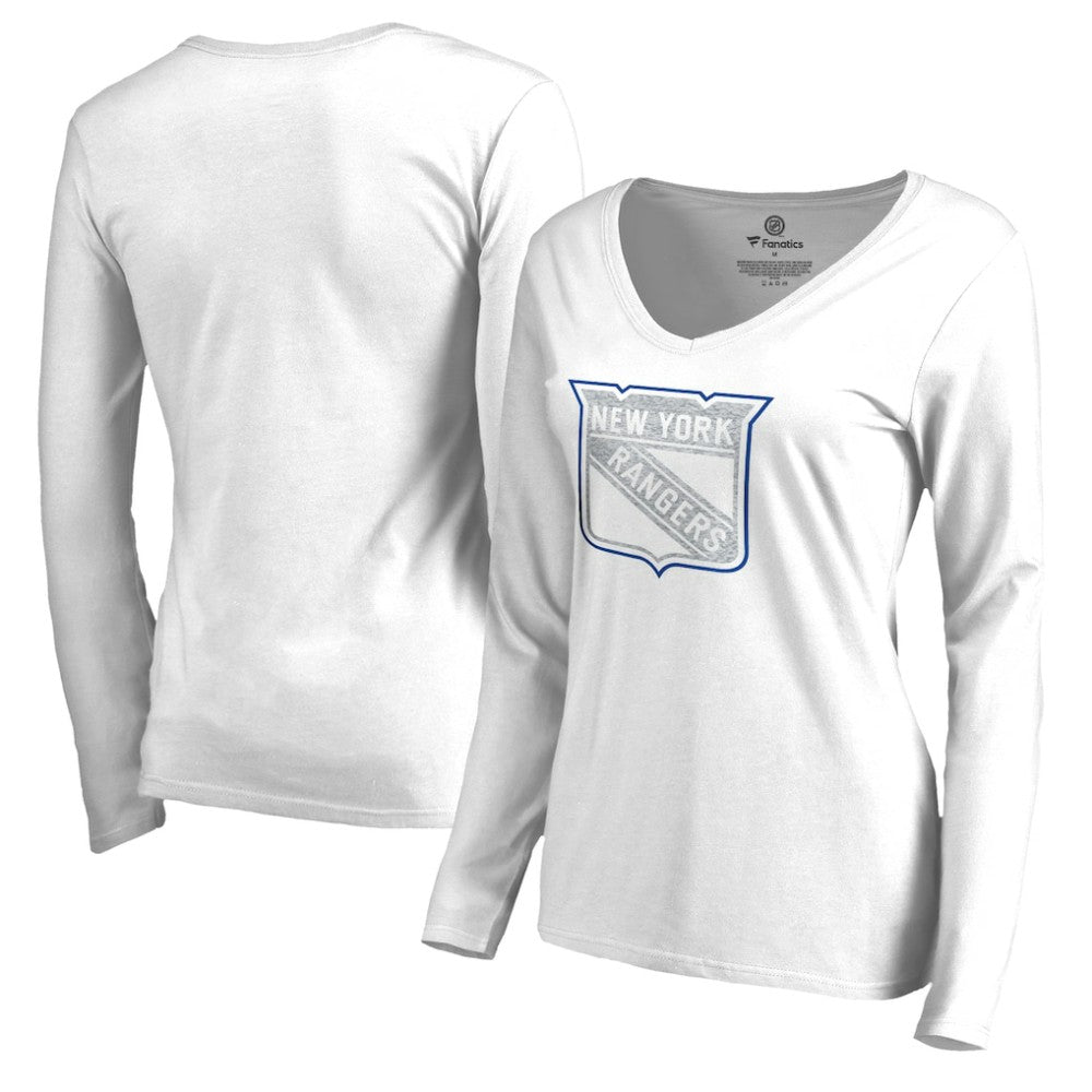 New York Rangers Women's White Out Long Sleeve T-Shirt - White | US 2799845