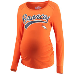 Denver Broncos Touch Women's Maternity Yardline Tri-Blend Top - Orange Tops