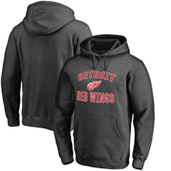 Detroit Red Wings Victory Arch Team Fitted Pullover Hoodie - Heather Charcoal | US 2829783